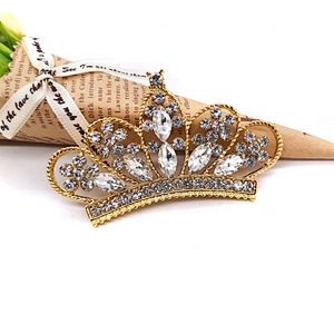 wholesale 48*80cm flatback rhinestone crown embellishment rhinestone brooch