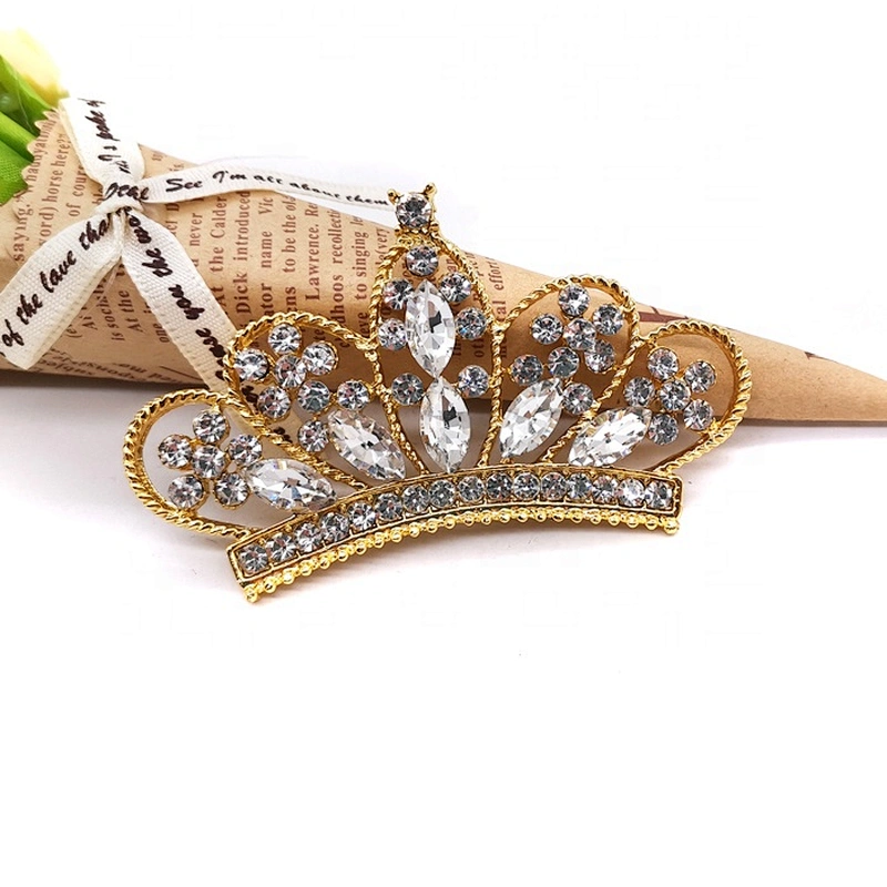 wholesale 48*80cm flatback rhinestone crown embellishment rhinestone brooch