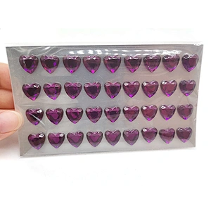 Assort Heart Acrylic rhinestone Self Adhesive Craft Stickers
