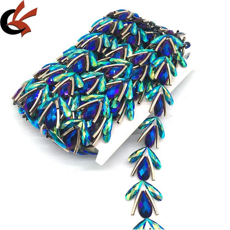 Sewing available trimmed collar resin rhinestone hot fix fabric trims for cloth shoes bag
