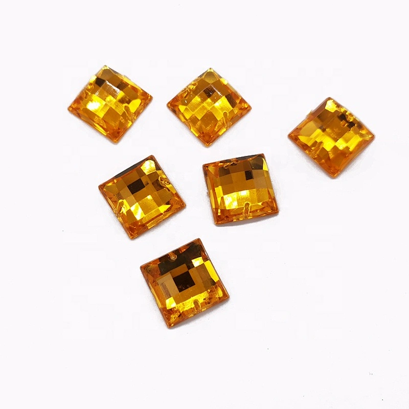 Flatback  Sew On Acrylic Stone Square gems for Garment Decoration