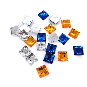 Flatback  Sew On Acrylic Stone Square gems for Garment Decoration