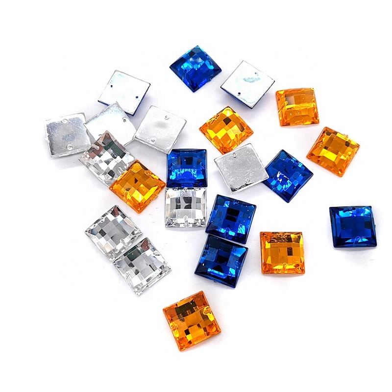 Flatback  Sew On Acrylic Stone Square gems for Garment Decoration