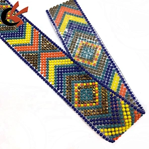 New design Retro Style crystals hot fix rhinestone tape for fashion dress