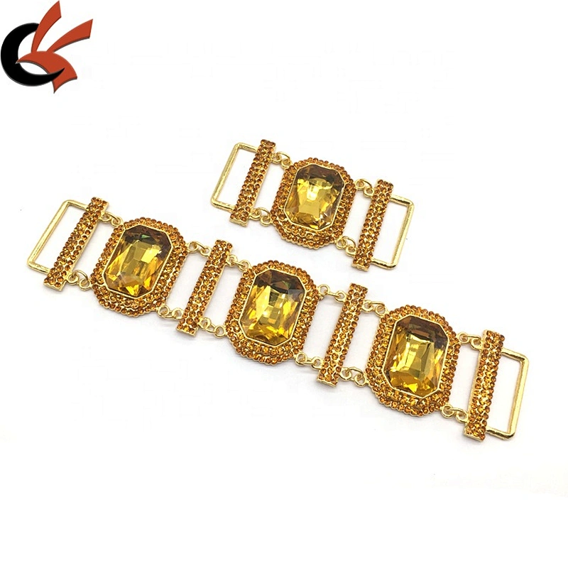 A Set Gold Bling Jewelry Swim Suits Big Luxury Stone Alloy Metal Full Crystal Bikini Connector