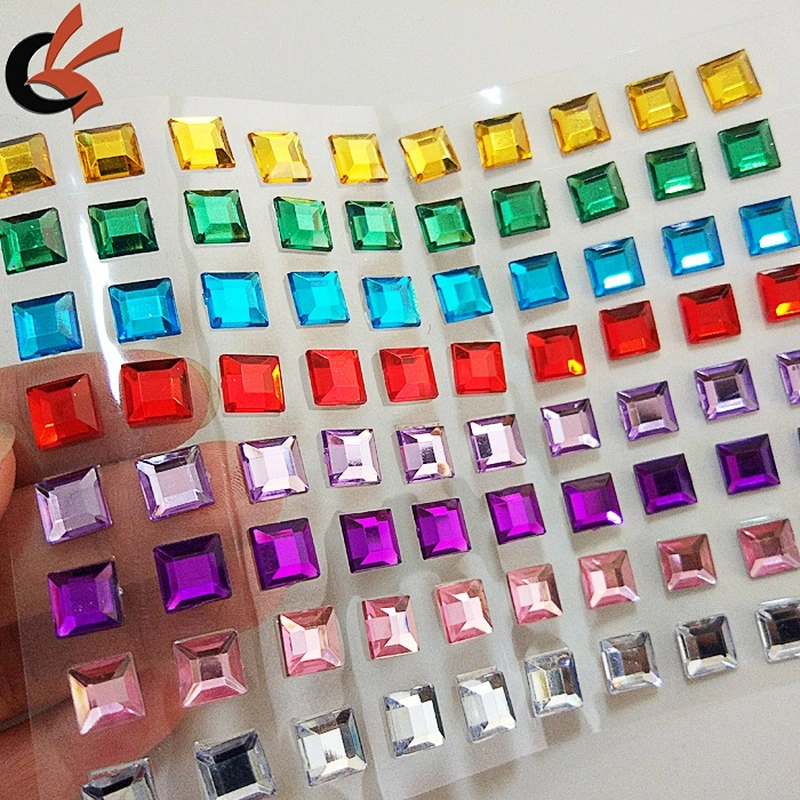 Decorative Self-adhesive Square Shape sticker Rhinestone crystal Sticker
