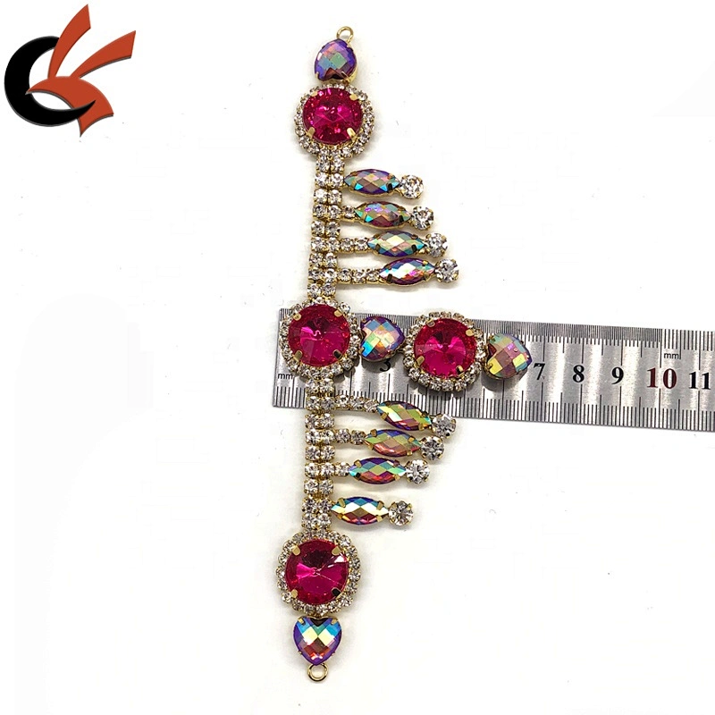 New Design hot pink AB Rhinestone Bikini Connectors Rhinestone Metal Chain Connector
