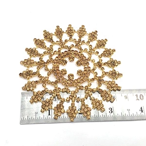 wholesale fashion luxury sewing large flower strass bedazzled dark gold rhinestone applique