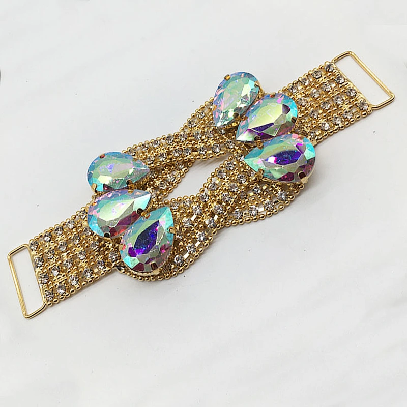 hot sale series bling gold plating with ab stone bikini connector in buckle