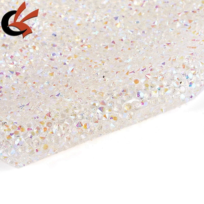 Wholesale 24*40cm Rhinestones Sheet Crystal Glass Hot Fix Rhinestone Mesh for Garment