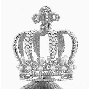 Custom pageant baroque crystal crowns wedding full round hair accessories tiara