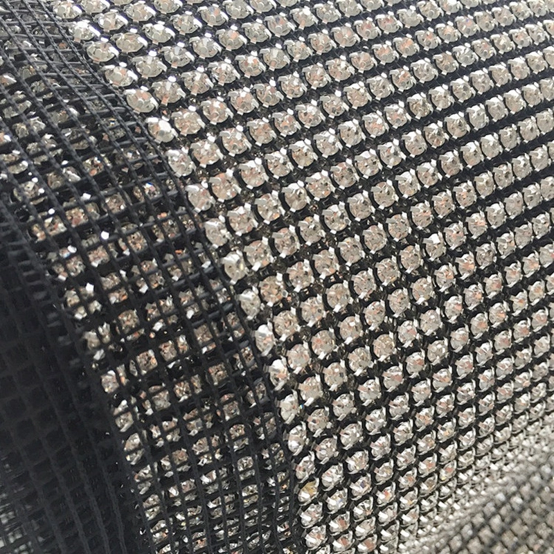 Sew On 24 Rows Cuttable Crystal Trimmings Banding With Rhinestone Mesh For DIY Garment accessories