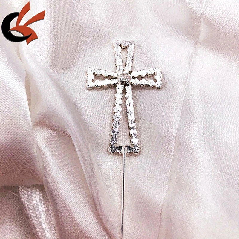 wedding decoration clear crystal 6cm height cross rhinestone cake topper