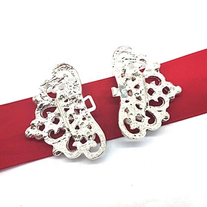 heart shape rhinestone and pearl pair buckles for wedding invitation silk box