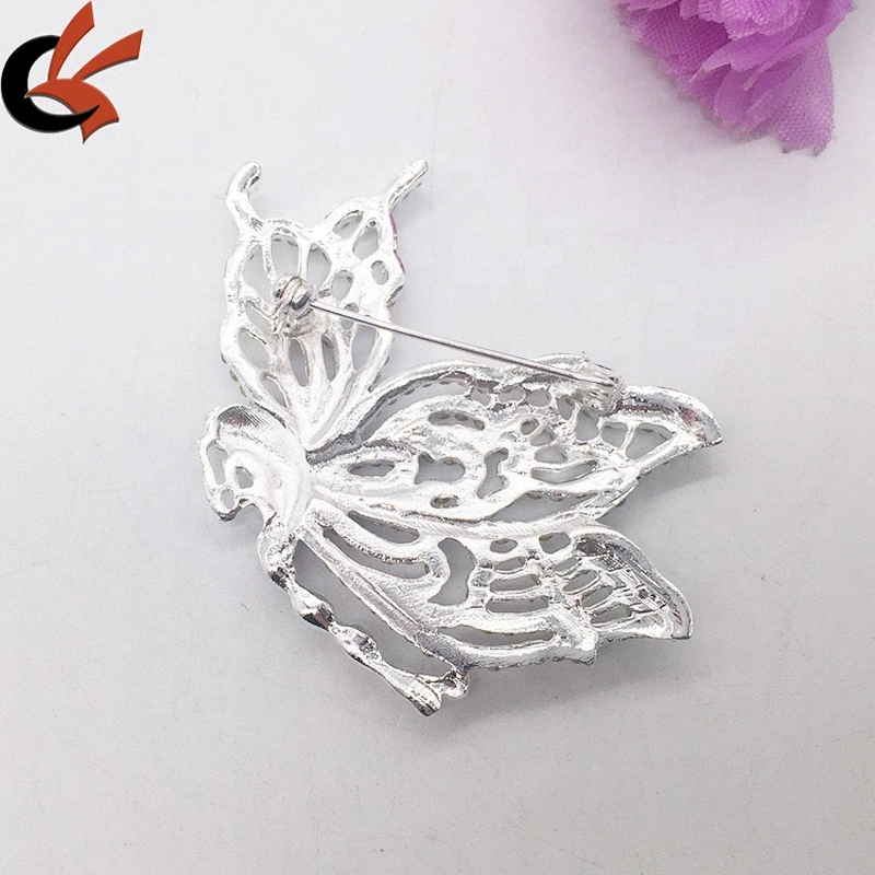 Making Girls Princess Dress Wear Accessories Rhinestone Butterfly Shaped Brooch