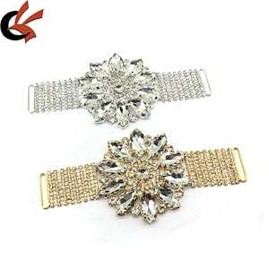 Women dresses belt decorative fashion flowers round bikini gold and silver plating crystal connector for swimwear