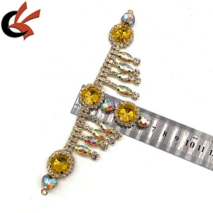 luxurious Yellow AB Gold Rhinestone Swimsuit Connector for sexy girls