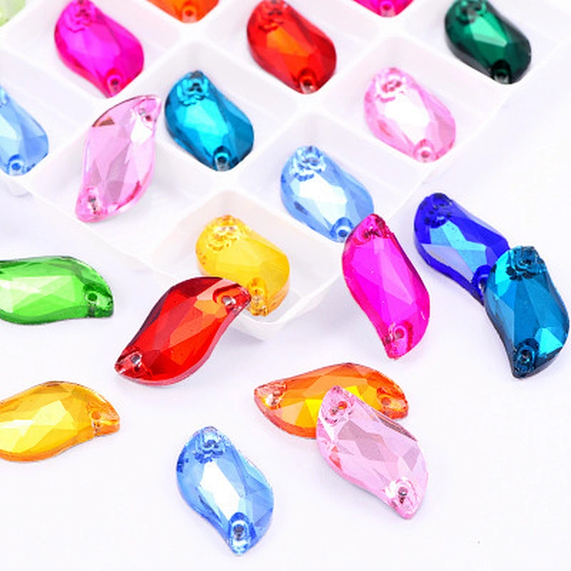 wholesale sew on S shape crystal glass stone for garment dress decoration