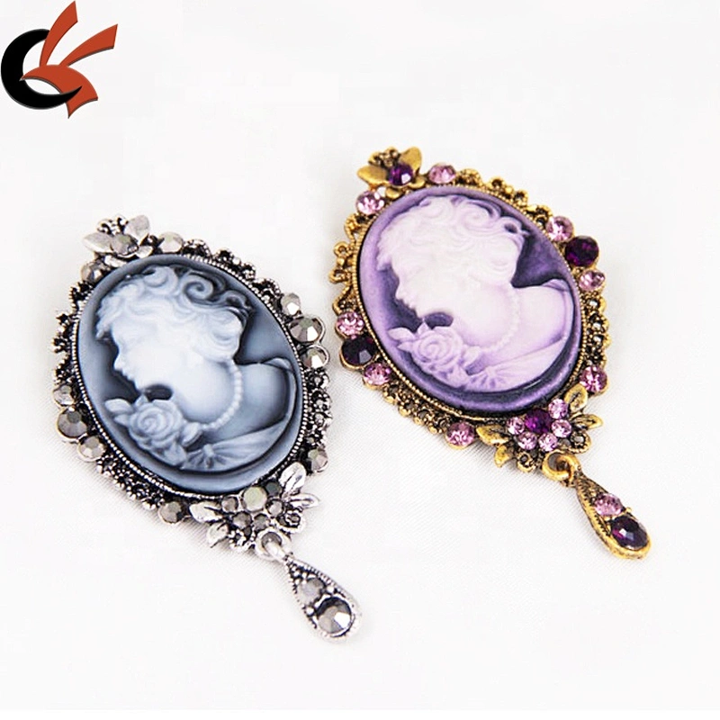 Jewelry fashion old-style crystal brooch alloy diamond accessories collar brooch wholesale