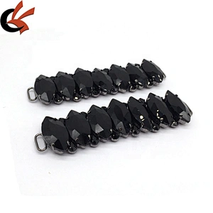 New Making Arrival Black Glass Beads Bikini Connectors Solid Color Bikini Swimwear Ornament Buckle