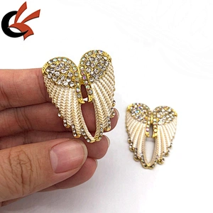 Girly White angel wings rhinestone crystal brooches
