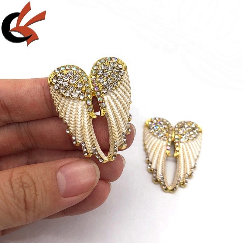 Girly White angel wings rhinestone crystal brooches