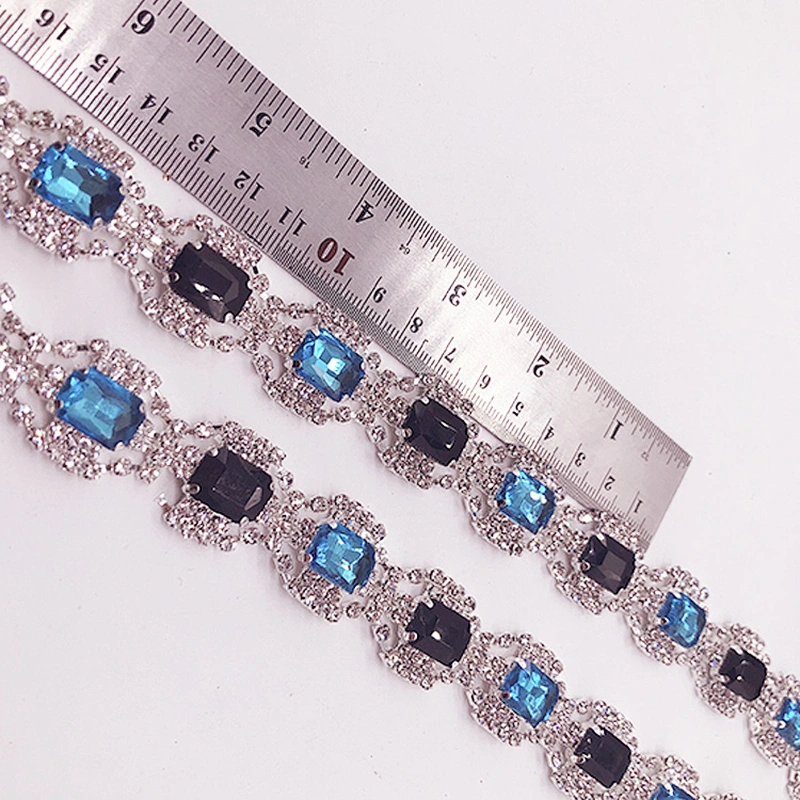 Wholesale silver costume chain wedding trim Crystal Rhinestone Chain Trim Fringe For Dress