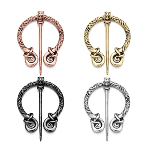 Round Antique Rose Gold Silver Scarf Shawl Coat Alloy Pins Viking Brooch