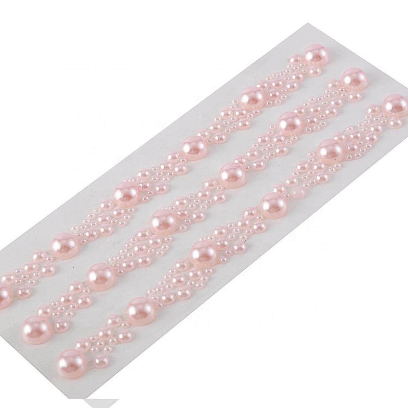 Self Adhesive 3 rows of cluster go gems Rhinestone stickers ivory, clear & White