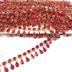 Custom High quality luxurious decorative rhinestone trimming  for women Apparel