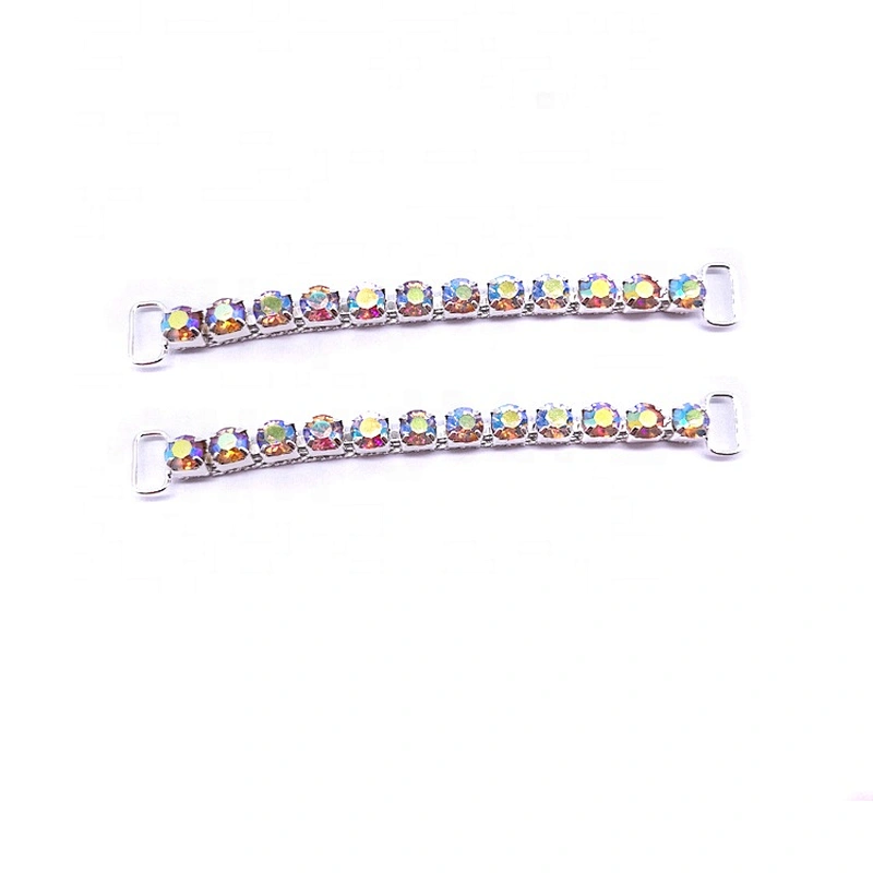 SS28 one clear rhinestone close chain connector for bikini pieces