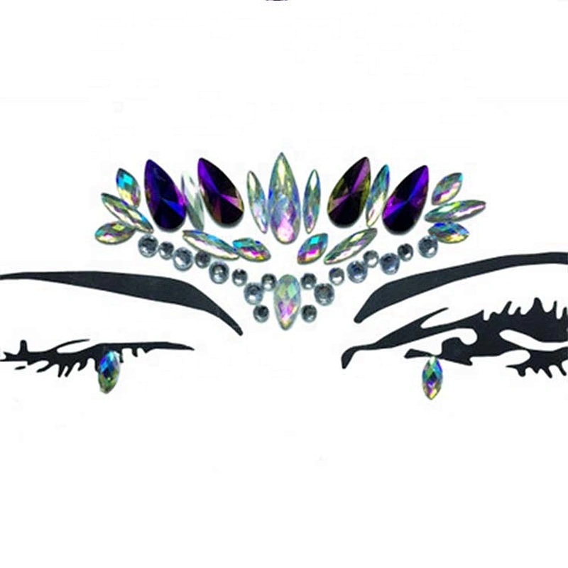 2020 fashion Rhinestone Temporary Tattoo Face Jewels Face Stickers Eyebrow Face Body Jewelry