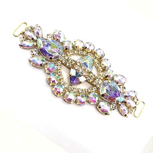 Wholesale Metal Jewelry Gold Ab Crystal Rhinestone Bikini Connector for Swimwear Accessories