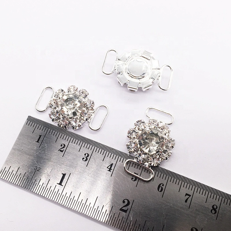 wholesale custom crystal connector accessories diamond flower rhinestone centre bikini connector