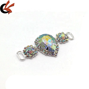 Silver AB Bikini Buckle Accessories Clear Crystal Swimwear Rhinestone Connector For Bikini Set