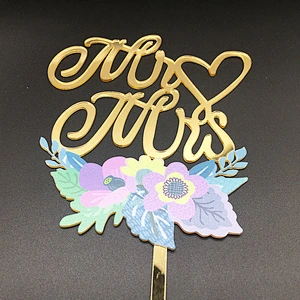 new product ideas 2021 3D Art Painting mirror gold unicorn party cake decoration acrylic cake topper