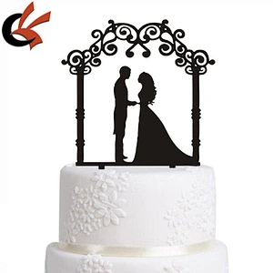 Black Mr&Mrs Acrylic Wedding Cake Topper Cheap Custom Wedding Accessory