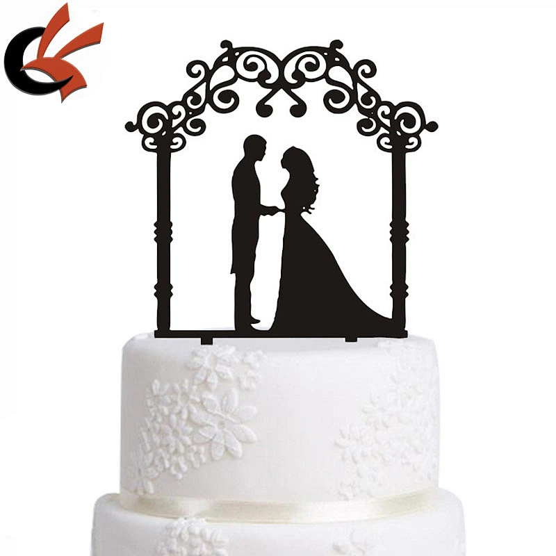 Black Mr&Mrs Acrylic Wedding Cake Topper Cheap Custom Wedding Accessory