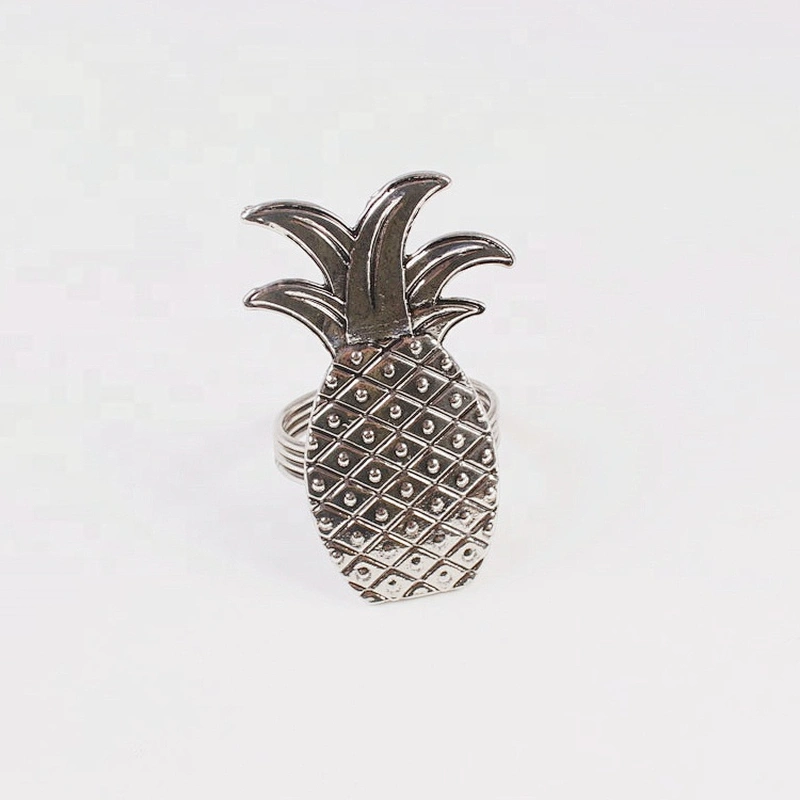 Wholesale Custom Wedding Metal Pineapple Napkin Buckle Fruit Napkin Ring For Hotel Table