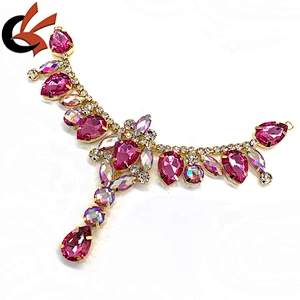 New Design Gold Colorful Rhinestone Bikini Connectors Metal Chain Connector