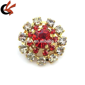 Crystal Rhinestone Center Brooch for Wedding Hair Flower Shoe Brooch