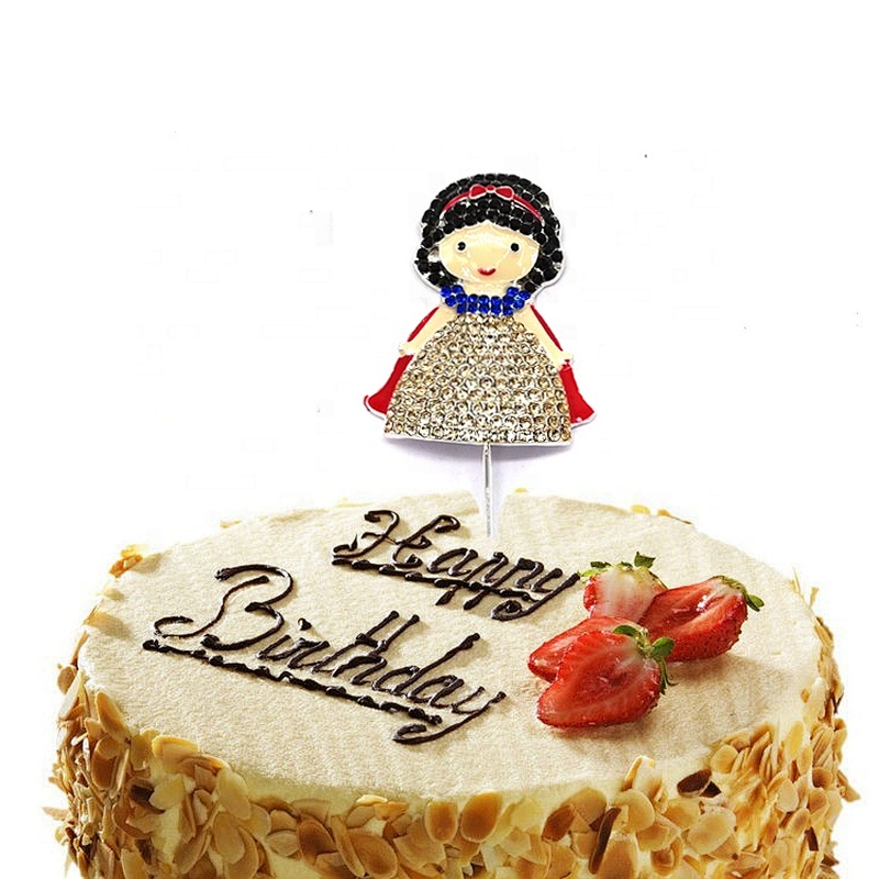 Personalized Cartoon Children Birthday Party Cake Decoration Rhinestone Birthday Cake Topper