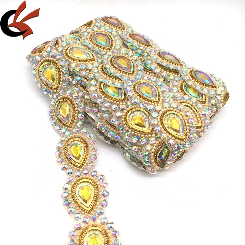 Shoes and Garment Decoration Rhinestone Banding Hot Fix Rhinestone Trim for Women Dress and Handbags