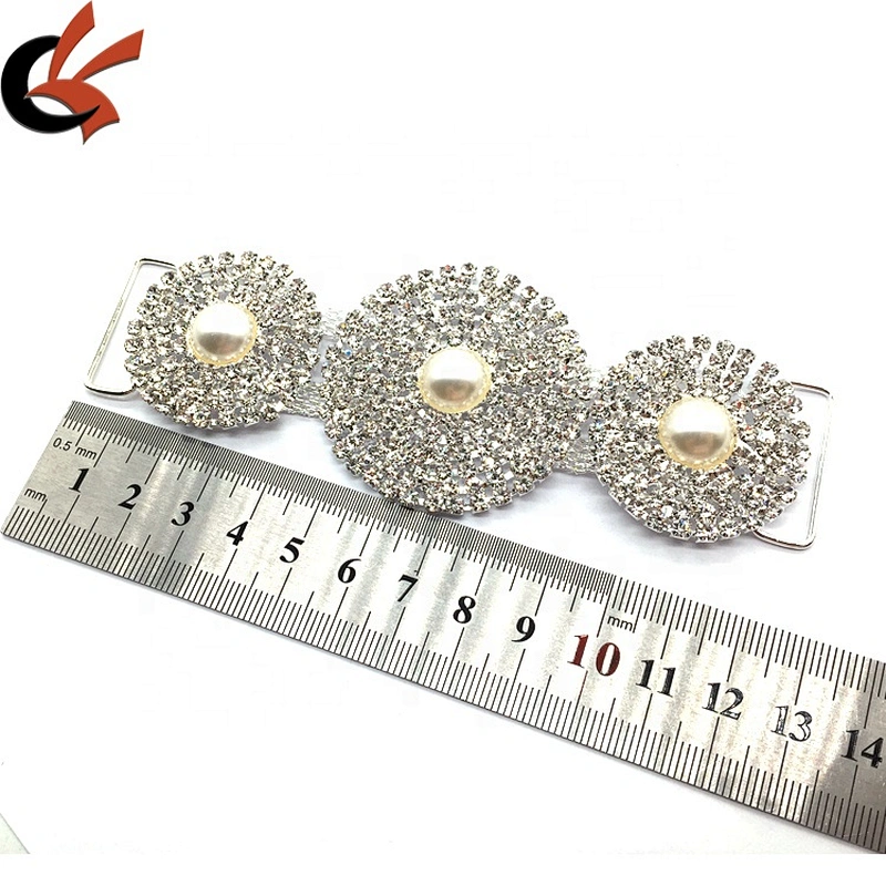 Custom fashion swimsuit accessories big circle designs rhinestone bikini connector for sale