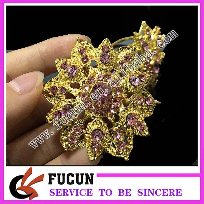 Wedding Diamante Rhinestone napkin ring serviette ring  in gold for table decoration
