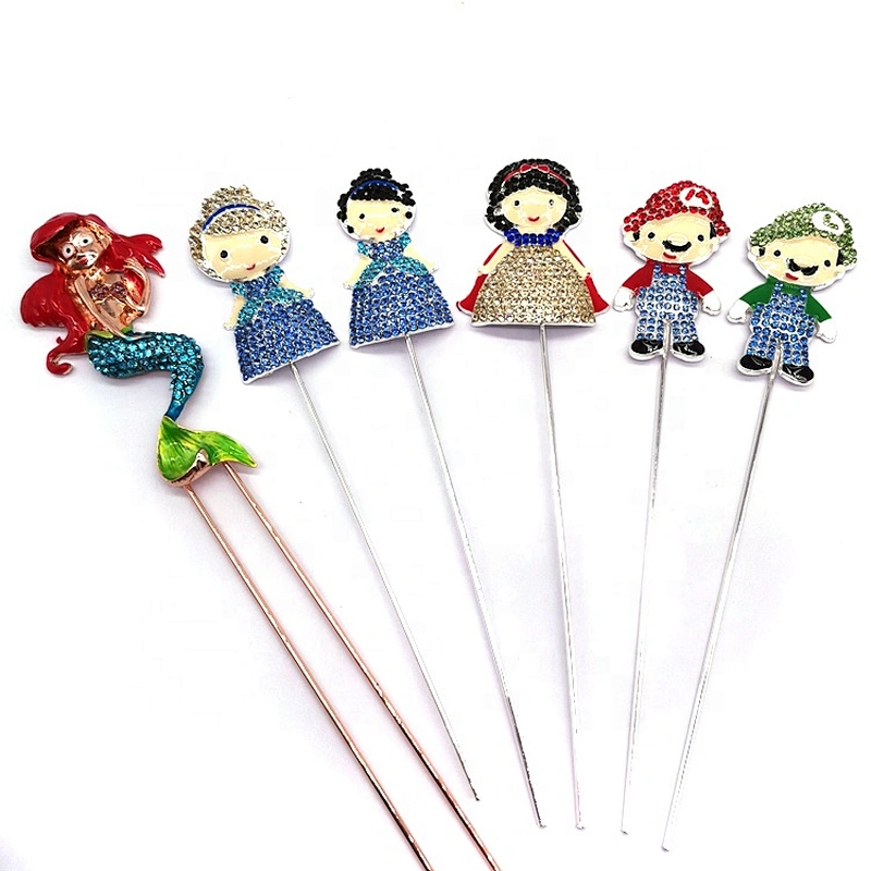 Personalized Cartoon Children Birthday Party Cake Decoration Rhinestone Birthday Cake Topper