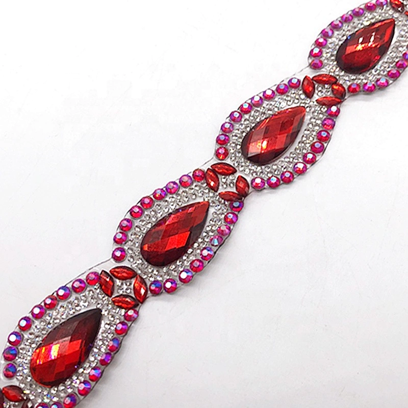 Hot Fix Tape Rhinestone Ribbon Adhesive Rhinestone Trim Strip transfer for clothes dresses