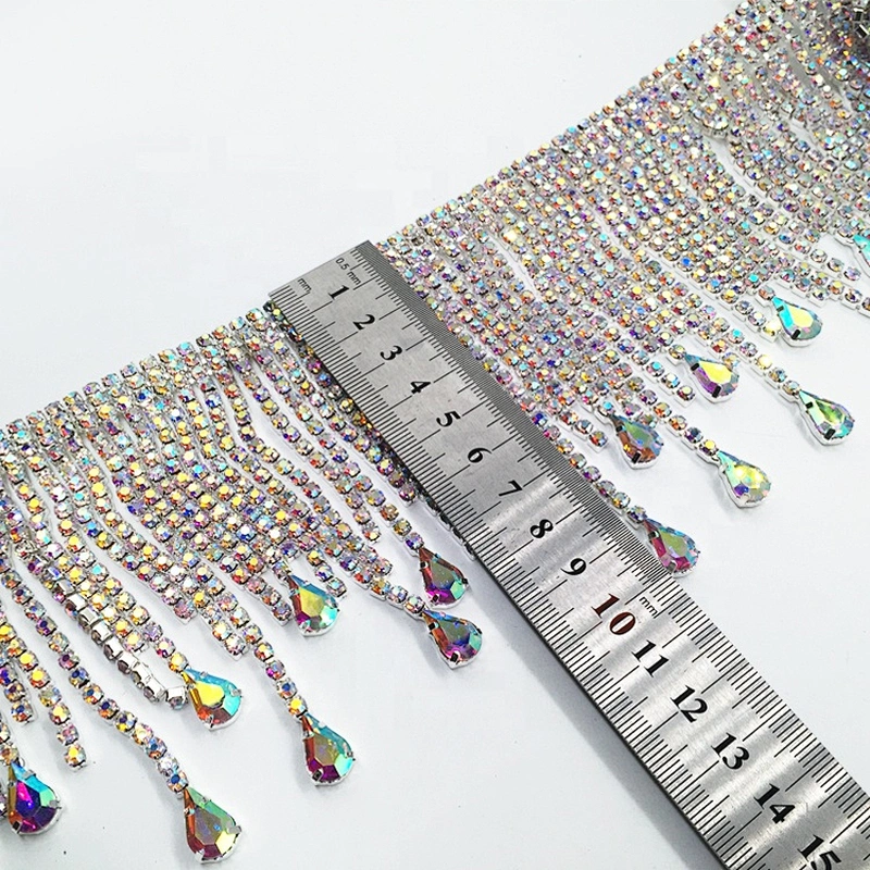 New design fringe pendant body chain fashion druzy jewelry handmade tassel AB trims for ballerina dresses
