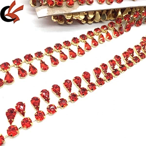 Factory handmade art craft decorative red pendant rhinestone trims