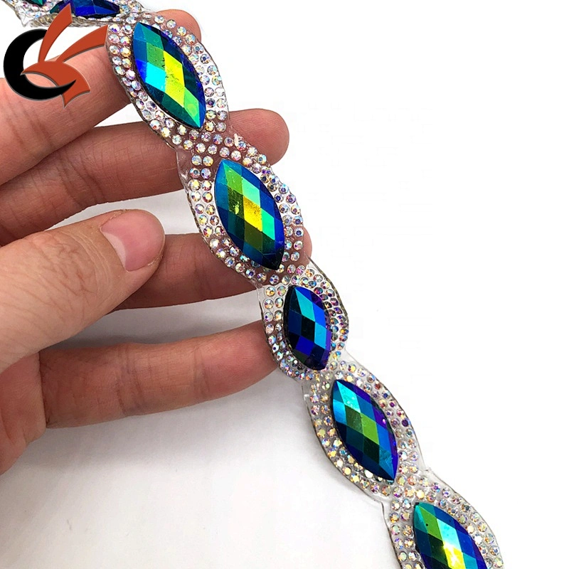 Mesh Banding Glass Trim Iron On Hot Fix Trimming For Carnival dress Decoration Rhinestone Transfer